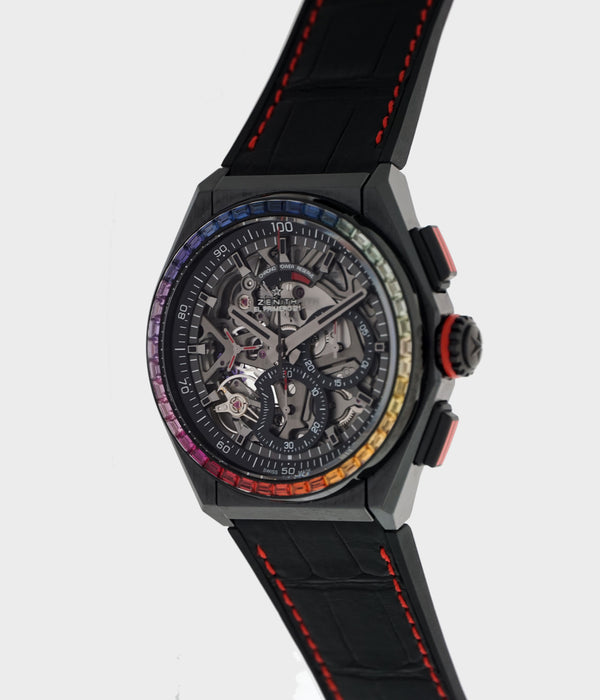 Defy Sekeleton Ceramic Chronograph Rainbow Limited Edition